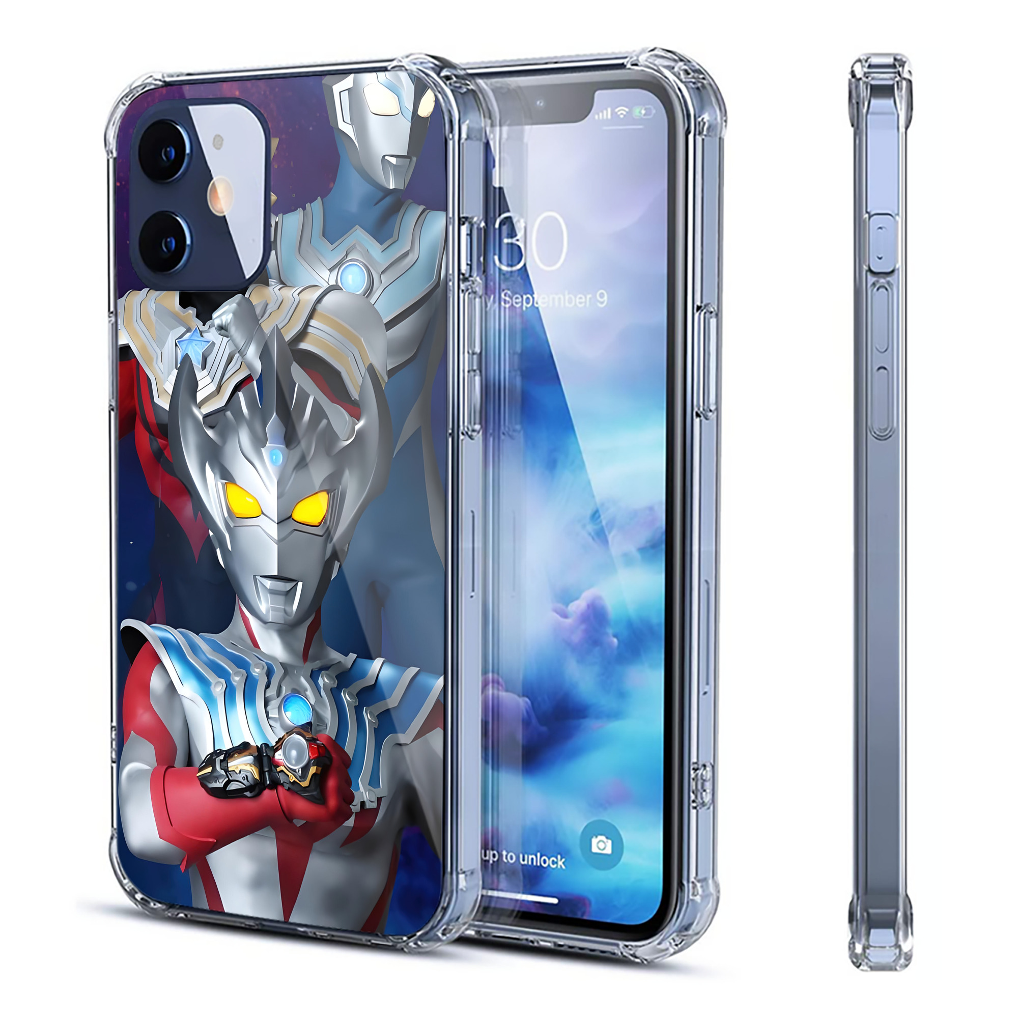 （画像用） ウルトラマン Ultraman 【iPhone 12シリーズ対応】透明スマホケース（クリアソフトケース）